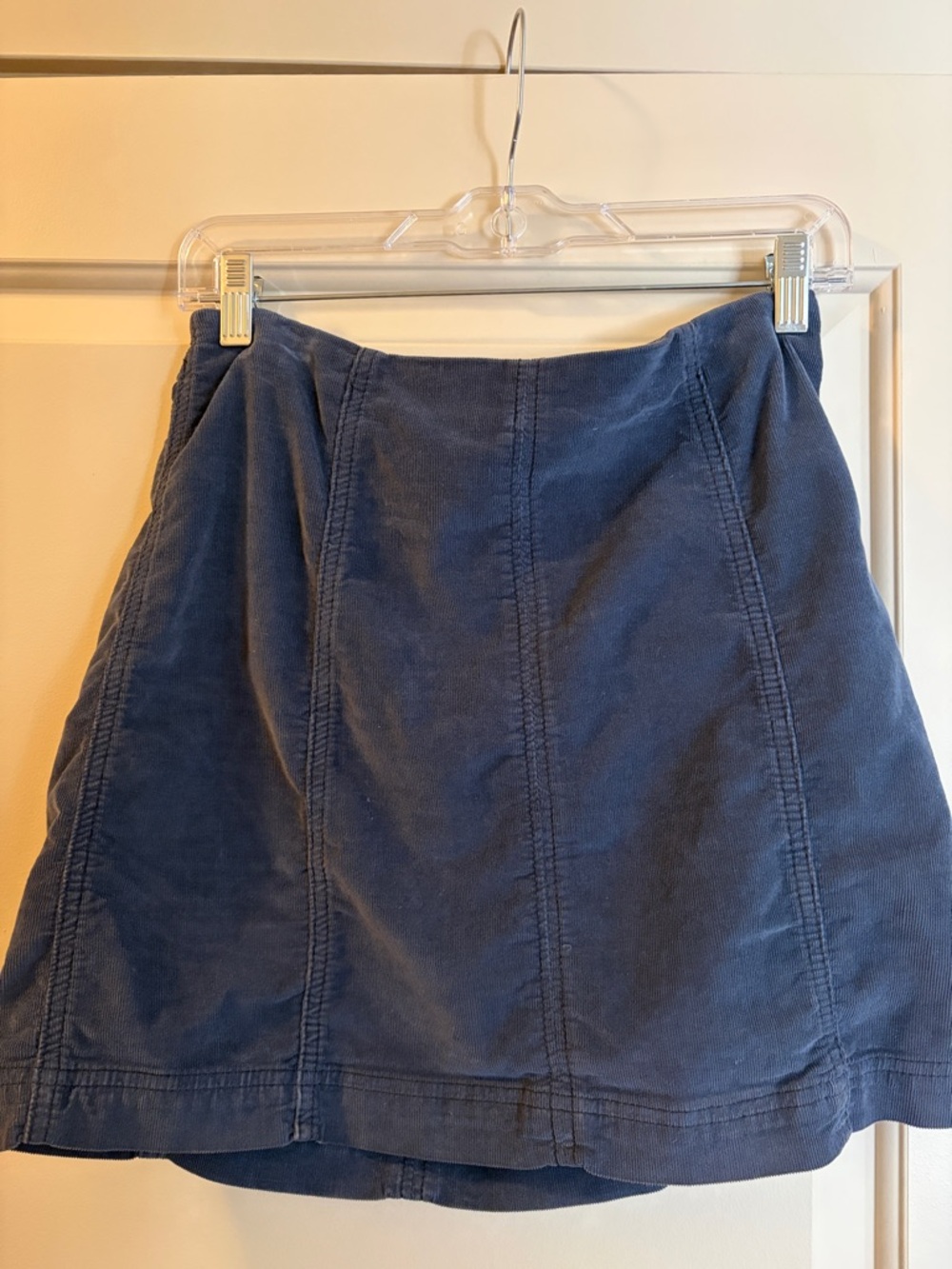 Free People Women’s Navy Blue Corduroy Mini Skirt Size 10